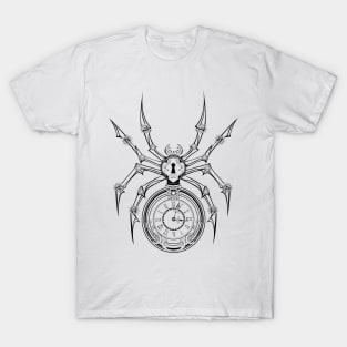 Monochrome Steampunk Mechanical Spider T-Shirt